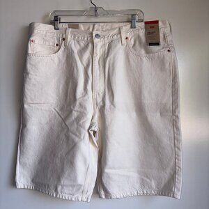 NWT Levi's 469 Loose 12" Shorts Men's Size 40 Off White Denim Cotton